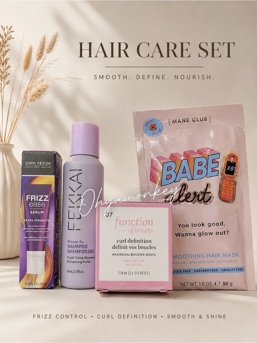 Haircare Travel Size Bundle - Fekkai John Frieda Mane Club Function of Beauty